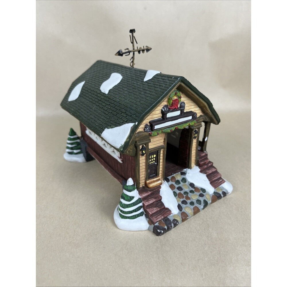 VTG Victorian‎ Village Collectibles Old Towne Covered Bridge 2000 No Cord Light